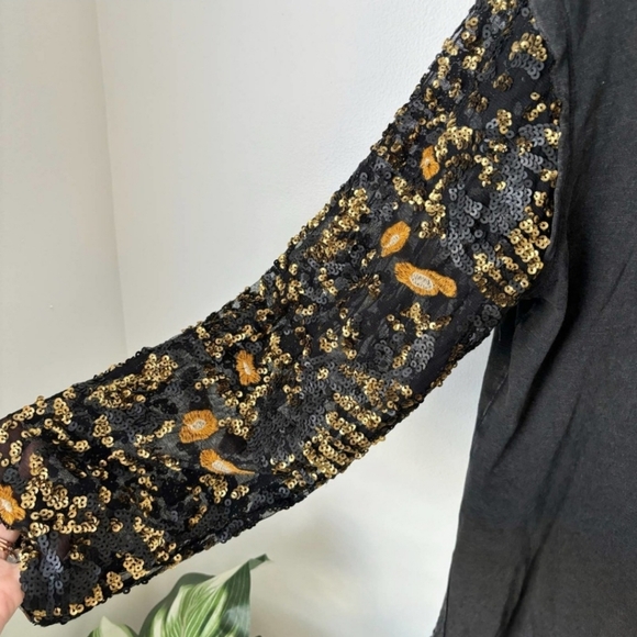 *NWT* We The Free (Free People) Sequin sleeve top - Picture 4 of 6